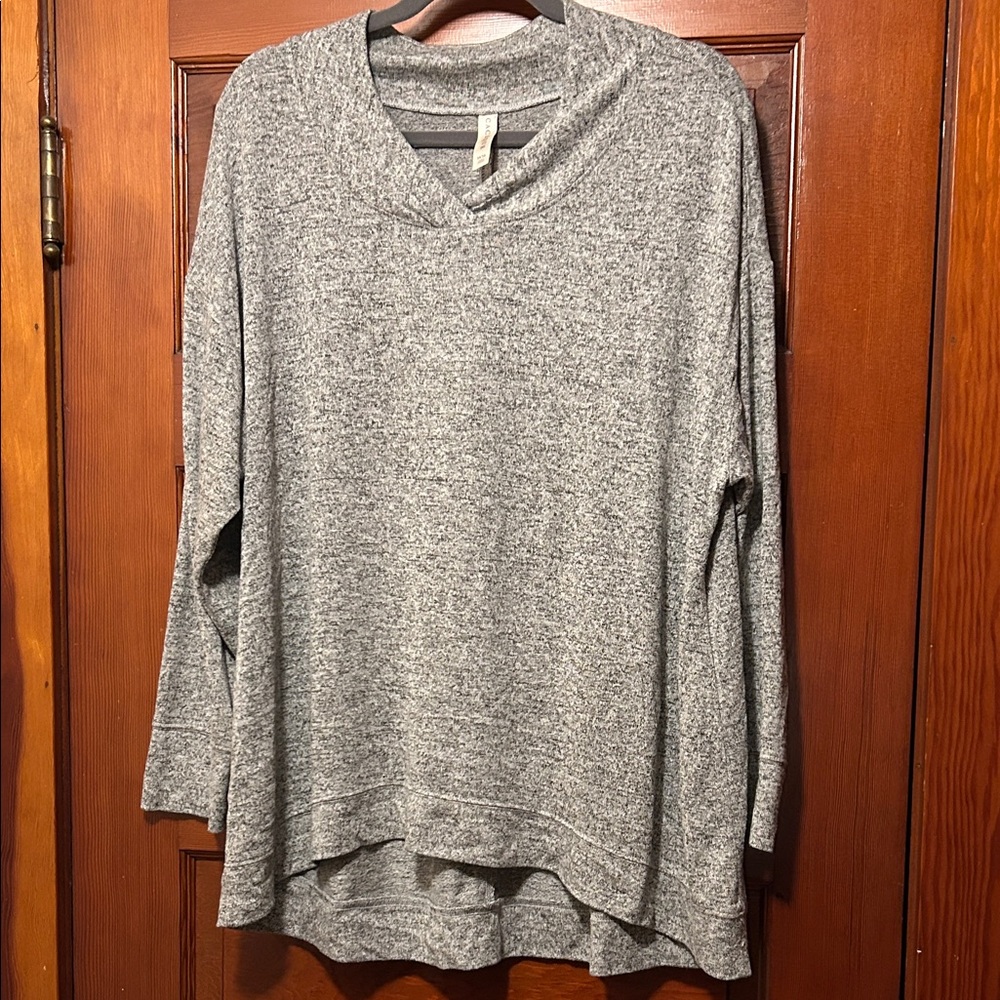 Cacique Heather Gray Cozy Knit Top